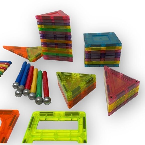 Cra-Z-Art Magrific 3D Magnetic Tiles & Magtastix Mixed Shapes Lot of 80 Pieces - Picture 4 of 12